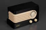 Deco Philco PT-36 Radio in Black Plaskon w/ Ivory Trim